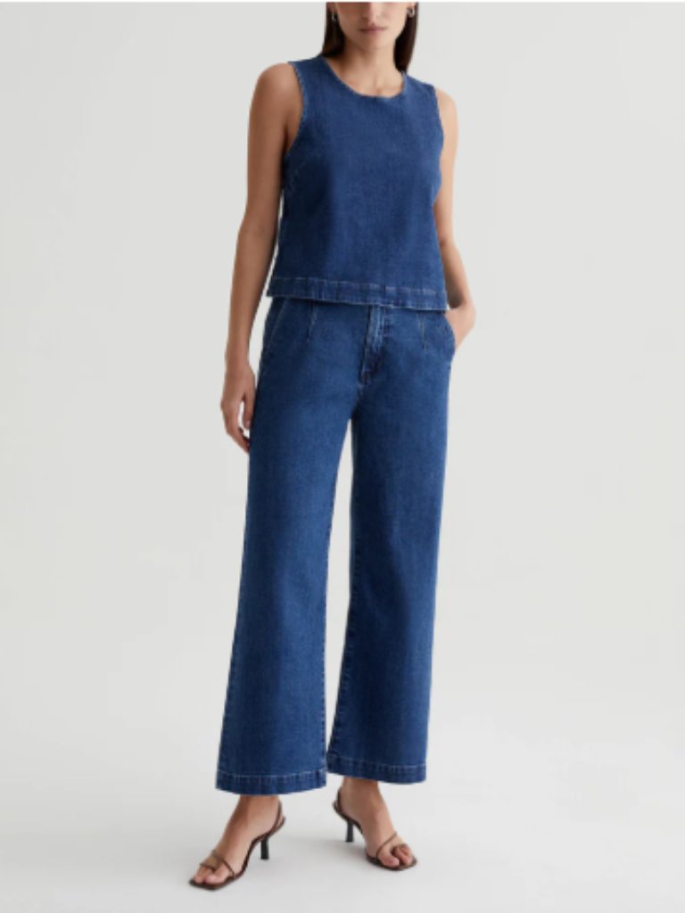 Ag Daneel High Rise Wide Leg Crop In Midsomer Blue Size 31 Nwt